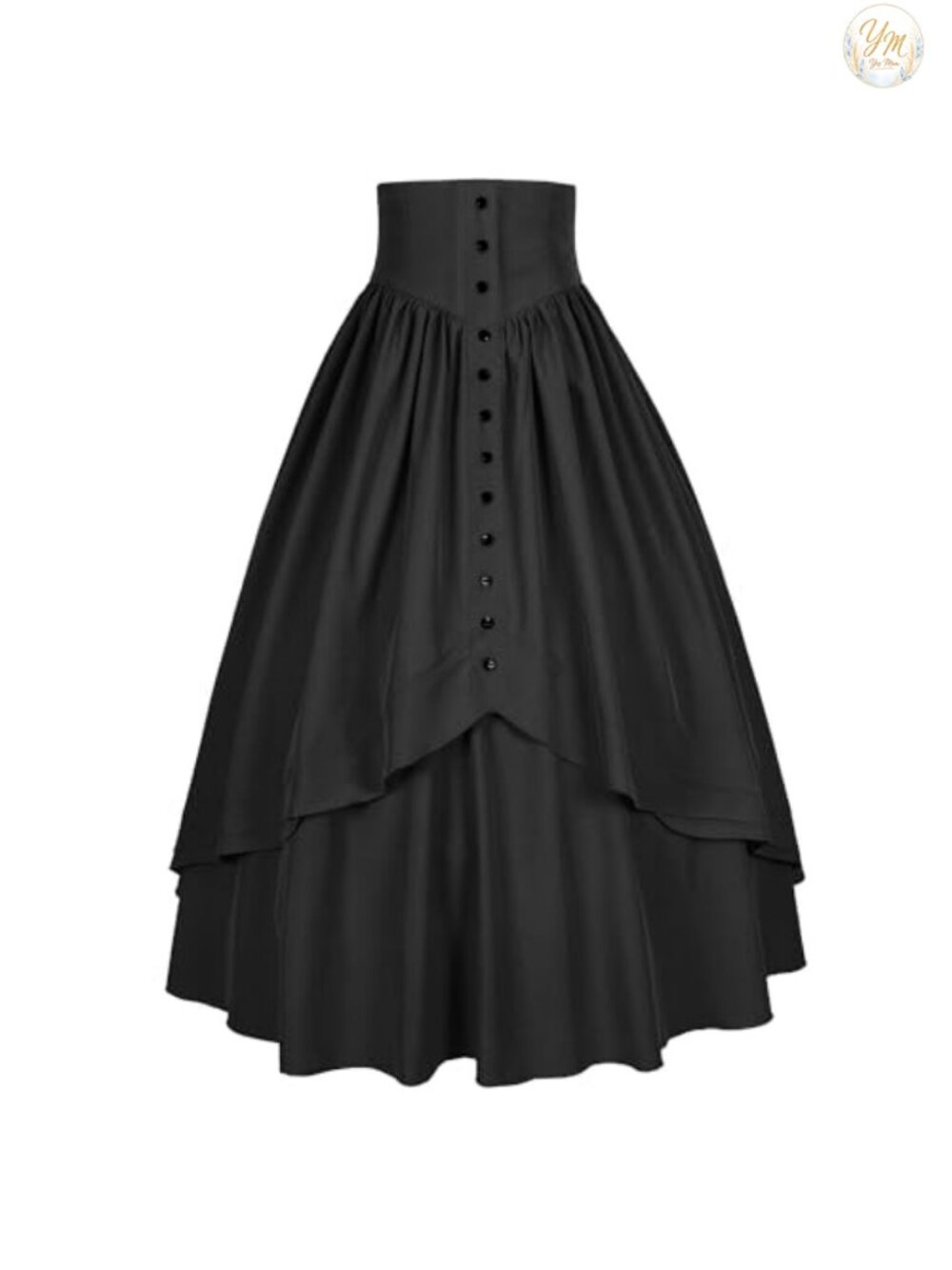 Women Victorian Renaissance Peasant Skirt Polyester High Waisted A-Line Full